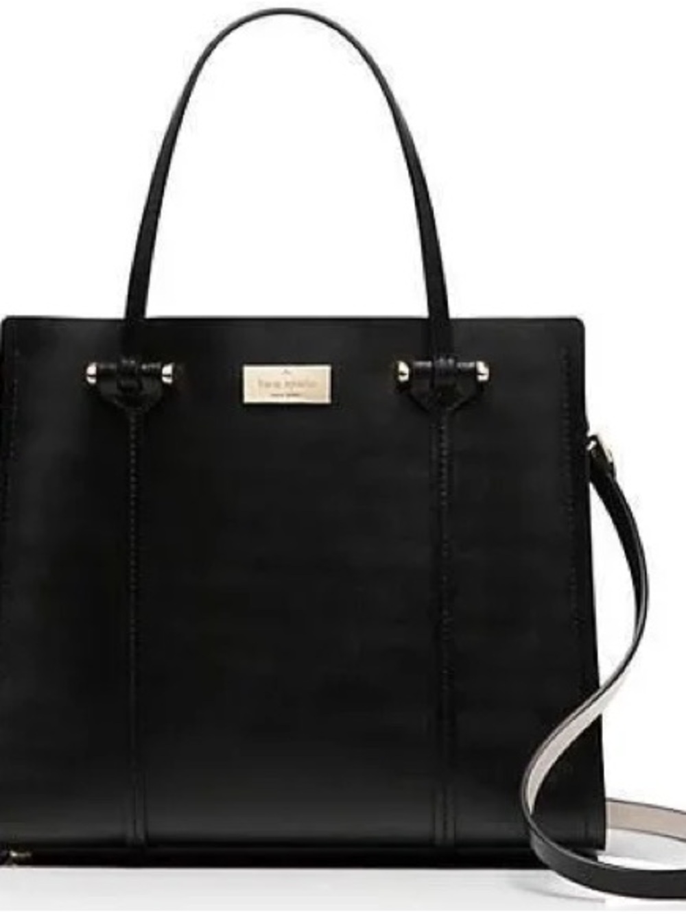 NWOT Kate Spade Black Leather Tote with Shoulder Strap